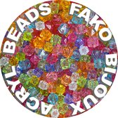Fako Bijoux® - Acryl Kralen - Vierkant Transparant Mix - 7-9mm - Sieraden Maken - 100 Gram