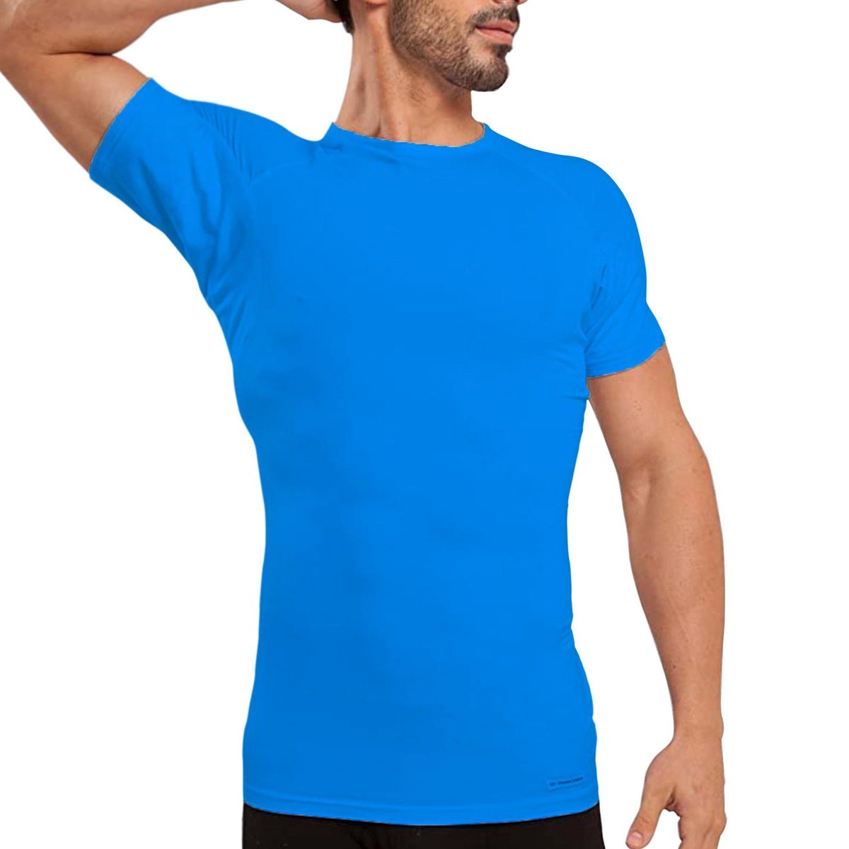 Anti Zweet Shirt – Krexs - Ingenaaide Okselpads – Anti Transpirant – Ondershirt - Blauw - Mannen