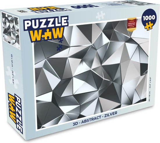 Voorkomen Belastingbetaler weigeren Puzzel 3D - Abstract - Zilver - Legpuzzel - Puzzel 1000 stukjes volwassenen  | bol.com