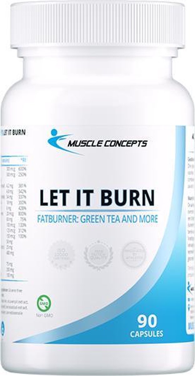 Goedkoopste Let It Burn - Fatburner - vrouw & man - Groene Thee Extract - 90 capsules | Muscle Concepts