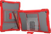 MAXCases Shield Extreme-X - Tablethoes geschikt voor Apple iPad 10.2 (2019/2020/2021) Hardcase Backcover + Standaard - Transparant / Rood