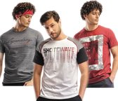 Embrator 3-stuks mannen T-shirt mix9 wit/rood/grijs maat L