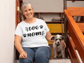 Dog Mom T-Shirt, Hond Mama T-shirt,Schattige T-shirt Met Poot,Cadeaus Voor Moeder,Hond Moeder T-shirt Voor Vrouwen,Unisex T-shirt, D001-003W, 3XL, Wit