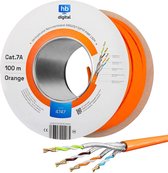 HB-DIGITAL  - netwerkkabel LAN-kabel installatiekabel  - 100m CAT.7a - AWG 23 Zuiver koper S/FTP PiMF LSZH halogeenvrij - RoHS-conform Ethernet installatiekabel - datakabel PoE 10Gbit/s max. 