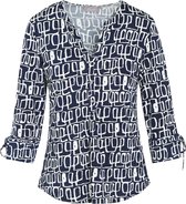 Cassis - Female - T-shirt met geometrische print  - Marineblauw