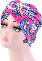 Hijab – Hoofddeksel – Afrikaans – Tulband – Blauw – Muts – Sporthoofddoek – Hoofddoek- Haarband – Roze/Blauw