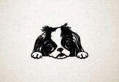 Wanddecoratie - Hond - Japanse Spaniel - Chin 2 - XS - 19x29cm - Zwart - muurdecoratie - Line Art