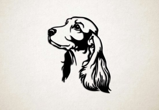 Wanddecoratie - Hond - Engelse Cocker Spaniel - XS - 29x24cm - Zwart - muurdecoratie - Line Art