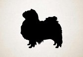 Silhouette hond - Japanese Chin - Japanse kin - L - 75x80cm - Zwart - wanddecoratie