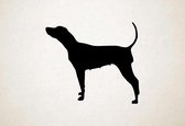 Silhouette hond - Black And Tan Coonhound - XS - 25x28cm - Zwart - wanddecoratie