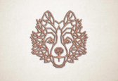 Line Art - Hond - Border Collie - M - 60x62cm - Multiplex - geometrische wanddecoratie