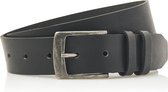 Heren riem van zwart Italiaans echt leder - 4cm brede casual herenriem - maat 105 totale lengte 120 cm