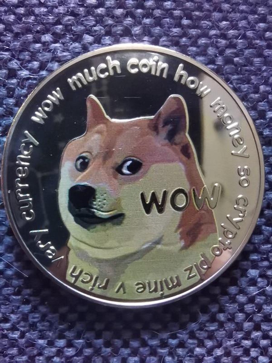 Dogecoin - To the Moon - Hoge Kwaliteit - Gouden Crypto Munt - Doge Coin -  in een mooi... | bol