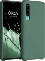 kwmobile telefoonhoesje geschikt voor Huawei P30 - Hoesje met siliconen coating - Smartphone case in dennengroen