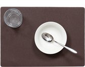 Stevige luxe Tafel placemats Plain chocolade bruin 30 x 43 cm - Met anti slip laag en Teflon coating toplaag