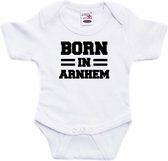 Born in Arnhem tekst baby rompertje wit jongens en meisjes - Kraamcadeau - Arnhem geboren cadeau 80 (9-12 maanden)