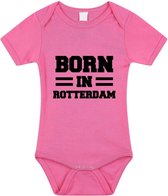 Born in Rotterdam tekst baby rompertje roze meisjes - Kraamcadeau - Rotterdam geboren cadeau 92 (18-24 maanden)