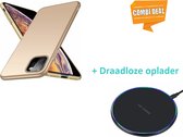 Ultra thin case geschikt voor Apple iPhone 11 - goud met draadloze oplader
