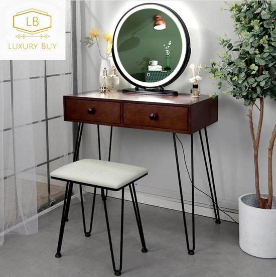 Coiffeuse | Table De Maquillage Avec Lumières LED Blanches 79x41x135 Cm Cfw259143 96448215