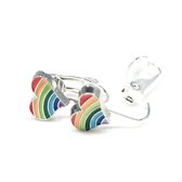 MNQ bijoux - Boucles d'oreilles clip - Clips oreilles - Enfant - Fille - Coeur - Rainbow - Tweak