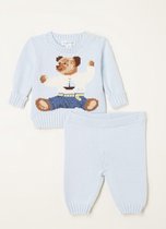 Ralph Lauren Babyset met fijngebreide trui en broek - Blauw - Maat 92