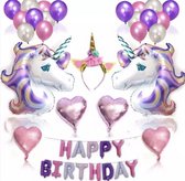 Unicorn Thema Verjaardag Versiering Set - Versiering pakket - Ballon pakket - Eenhoorn - Ballonnen set - Ballonnen pakket - Helium Ballonnen - Eenhoorn Feest - Unicorn Feest - Meis