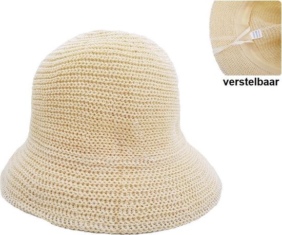 Verbaasd verf Politieagent Mooie hoed Dames BEIGE - Zonnehoed UV bestendig HOED (UPF50+) - Gehaakte ,  licht -... | bol.com