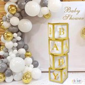 Babyshower Dozen - Goud & Wit - 32 stuks - Babyshower Versiering - Gender Reveal Versiering - Geboorte Versiering - Verjaardag Versiering