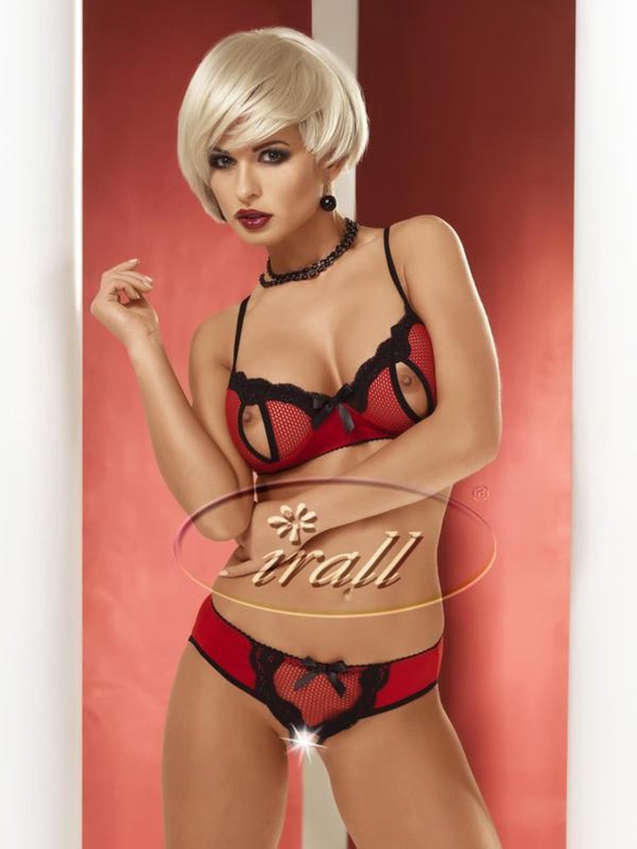Irall Oksana - Spannende BH set met uitsparingen - rood S
