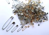 100 stuks veiligheidsspelden klein - assorti 22 - 38 mm - geschikt voor rugnummers - spelden - goud en zilver nikkel rvs