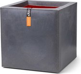 Capi Europe - Bloempot vierkant Smooth NL - 50x50x50 - Donkergrijs - Voor binnen en buiten - KDG904