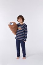 Woody pyjama jongens/heren - multicolor gestreept - highlander koe - 212-1-PLS-S/901 - maat S