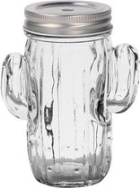Glazen drinkbeker - ijstheeglas - cocktailglas - beker met rietje - grappig glas - 400 ml