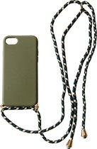 Feeling Peachy Telefoonhoesje met Koord Army Style - Telefoonhoesje met koord iPhone 12 Mini - Telefoonkoord - Backcover met koord -  Hoesje met Koord - Ketting Koord Telefoon - Do