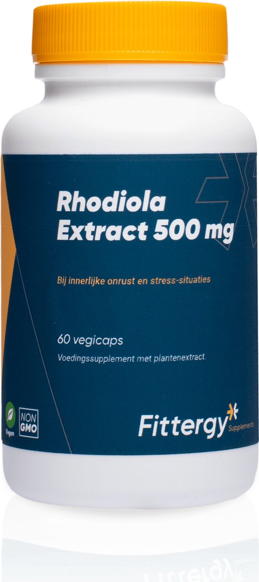 Goedkoopste Fittergy Supplements - Rhodiola 500 mg - 60 capsules - Gunstig voor de geestelijke veerkracht - Kruiden - vegan - voedingssupplement