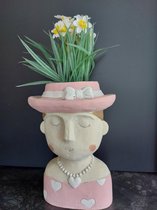 Plantenpot - Vrouwenhoofd - Roze - Hoogte 25 cm
