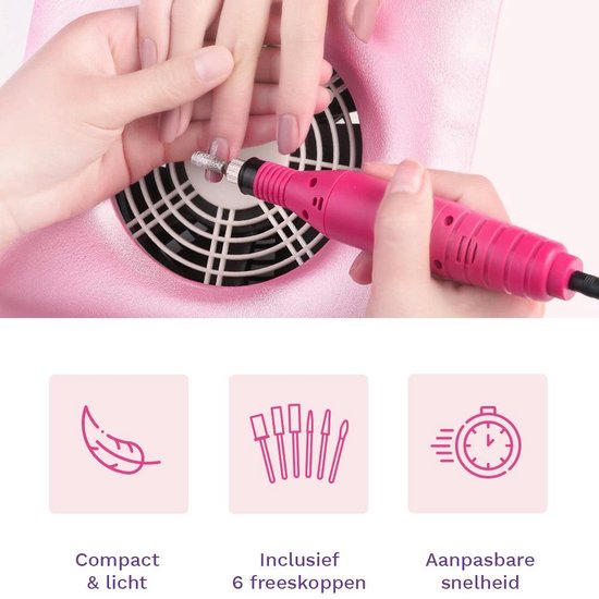 Evvie Nagelfrees voor Manicure en Pedicure – Electrische nagelvijl met bitjes (freesjes) - grape - Evvie