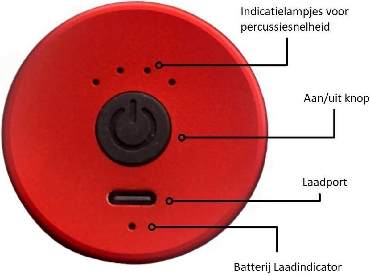 Nimbl XPRS Massage Gun Rood met Koffer en 4 Opzetstukken - afbeelding 3