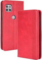 Vintage Book Case - Motorola Moto G 5G Hoesje - Rood