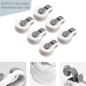 BOTC Stevige Dekbedclips set - Wit / Grijs - 5.2 x 2,1 x 3cm - Dekbedclips - Dekbed Knijpers - Clip Dekbedovertrek - 6 stuks