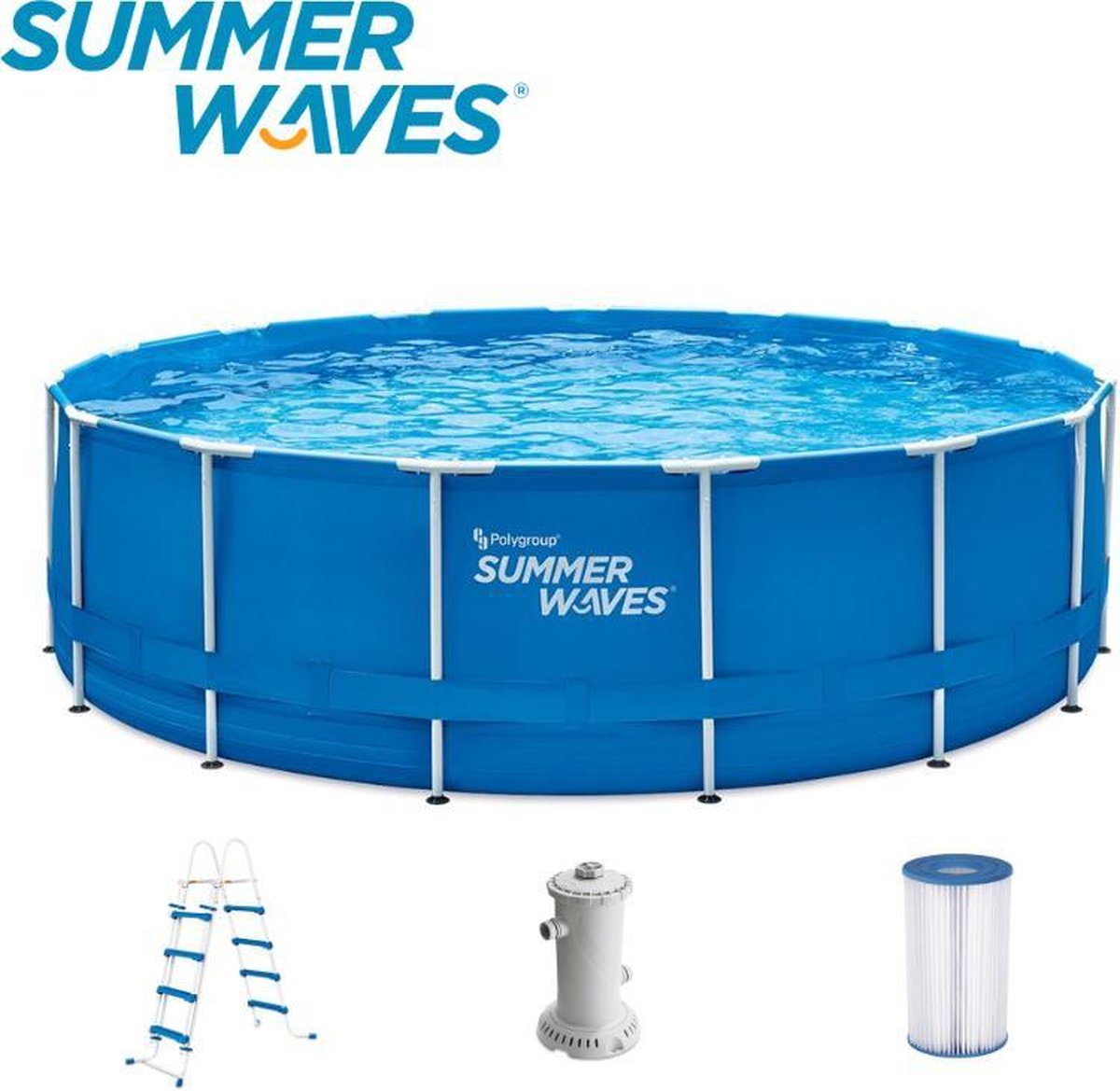 Summer Waves Zwembad - ⌀ 457 cm x 122 cm - Inclusief filterpomp