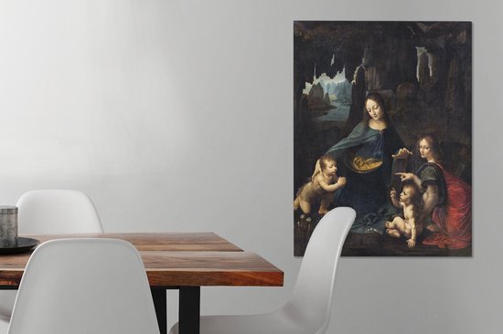 Tableau sur Toile La vierge aux rochers - Leonardo de Da Vinci - 60x80 cm - Décoration murale