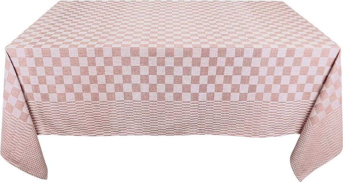 Treb Horecalinnen Tafelkleed Beige en Wit Geblokt 140x240cm - Treb WS