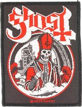Ghost Secular Haze Logo Standard Woven Patch Embleem Zwart/Rood - Officiële Merchandise