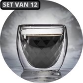 Powarkleen® - 250ml Set met 12 Dubbelwandige glazen - Theeglazen - Koffieglazen