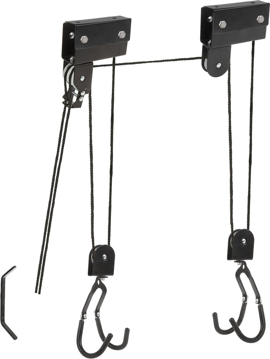 M-Wave Fietslift voor plafond tot 4m - Maximaal 57kg - Zwart - Ruimtebesparend ontwerp