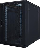 Alfaco 19-6018PP, 18U, 19" Serverkast met geperforeerde voordeur, (BxDxH) 600x1000x1000mm, zwart