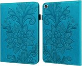 Voor Lenovo M10 Plus/M10 Plus TB-X606F/TB-606X Kant Bloem Embossing Patroon Horizontale Flip Lederen Case met Houder & Kaartsleuven & Portemonnee & Fotolijst (Blauw)