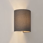 Design wandlamp Utrecht metaal stof 20x17,5x13 cm E27 grijs