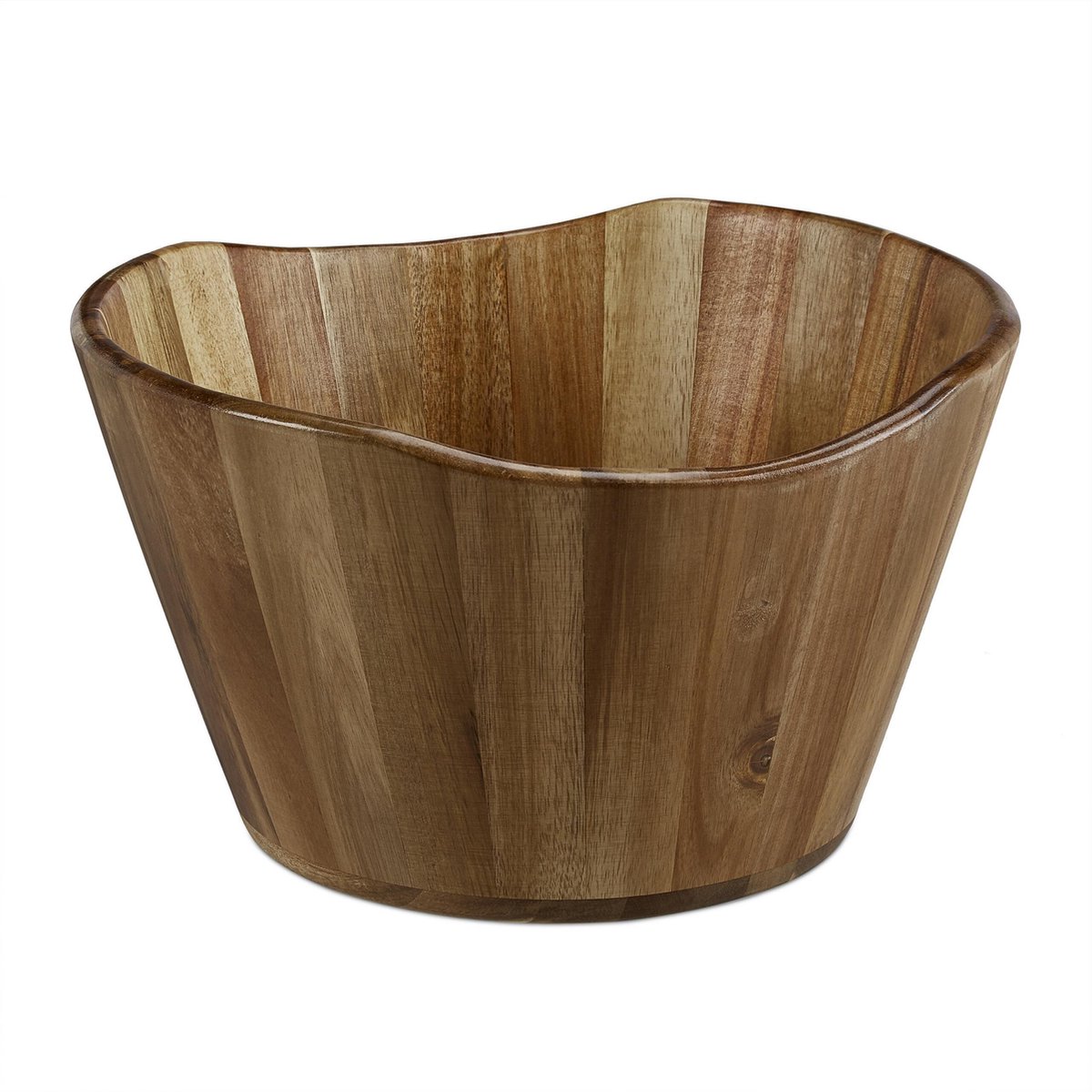 relaxdays saladeschaal hout 30 cm grote fruitschaal serveerschaal